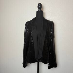 White House Black Market Black Sequin Blazer